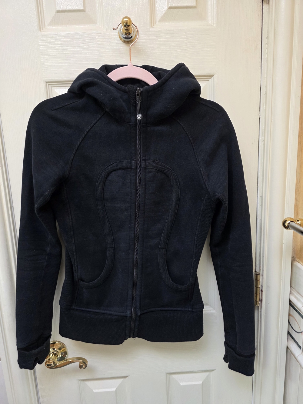 lululemon athletica Black Hooded Zip Bomber Jacket